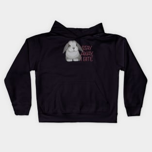 "Stay away, I bite" bunny Kids Hoodie